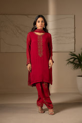 3 Piece Chiffon Embroidered Suit (FL0024)